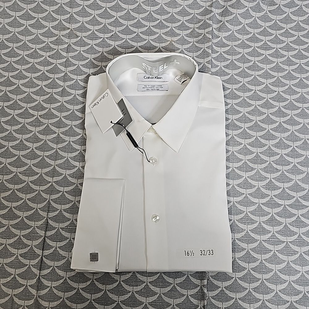 NWT Calvin klein white Button up Slim fit shirt